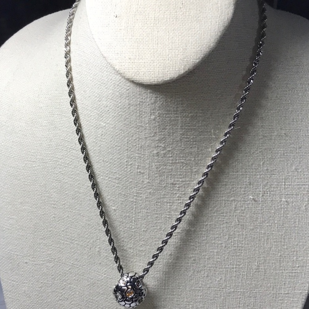 Lia Sophia necklace with polished silver tone charm